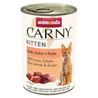 Výhodné balení animonda Carny Kitten 24 x 400 g - telecí, kuřecí a krůtí