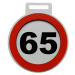 Narozeninová medaile - značka s číslem a textem 65 Vlastní text