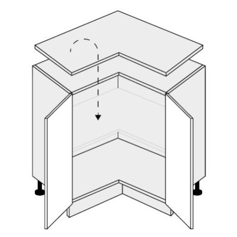ArtExt Kuchyňská skříňka spodní rohová ESSEN | D12 90 Barva korpusu: Grey