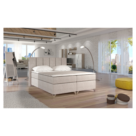 Boxspring Basilio Rozměr: 180 x 200 cm, látka: Dora 21, Varianta: S LED osvětlení