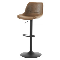 Barová židle STEIN — kov, ekokůže, černá / krémová