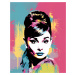Obrazy na stěnu - Barevná Audrey Hepburn Rozměr: 40x50 cm, Rámování: vypnuté plátno na rám