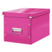 Růžový kartonový úložný box s víkem 32x36x31 cm Click&Store – Leitz