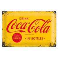 Plechová cedule Coca-Cola - Logo Yellow, 30 × 20 cm