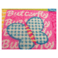 Dywany Lusczow Dětský koberec Butterfly & Flowers růžový