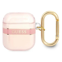 Guess obal na AirPods 2. Generace / 1. Generace Pink Strap Collection