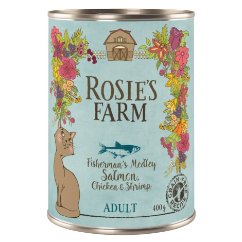 Rosie's Farm Adult 6 x 400 g - losos a kuřecí s krevetami