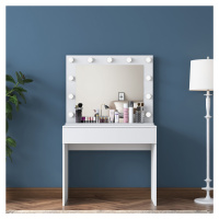 Kalune Design Minimalistický toaletní stolek Alisson II s LED zrcadlem bílý