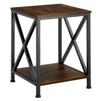 Tectake Odkládací stolek Carlton 40,5×40,5×52,5cm, Industrial tmavé dřevo