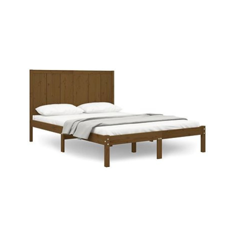 Rám postele medově hnědý masivní borovice 140 × 200 cm, 3105733 SHUMEE