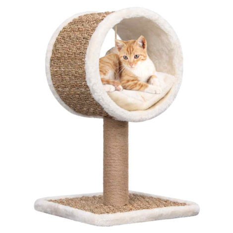 vidaXL Kočičí strom s horním tunelem a hračkou 56 cm mořská tráva