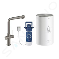 Grohe 30327AL1 - Dřezová baterie Duo s ohřevem vody a filtrací, zásobník M, kartáčovaný Hard Gra