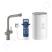 Grohe 30327AL1 - Dřezová baterie Duo s ohřevem vody a filtrací, zásobník M, kartáčovaný Hard Gra