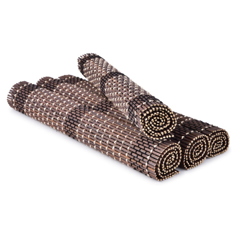GoEco® | bambusové prostírání 4 ks | 44 × 30 cm | přírodní podložky na stůl čokoládové