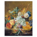 Jan van Huysum - Obrazová reprodukce Flowers and Fruit, (35 x 40 cm)