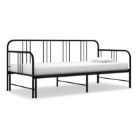 Rám vysouvací postele/pohovky černý kovový 90 × 200 cm, 324752