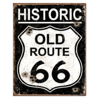 Plechová cedule OLD ROUTE 66 - Weathered, (31.5 x 40 cm)