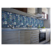 270-0170 PVC Omyvatelný vinylový stěnový obklad  - modré  kachličky, šíře 67,5 cm D-C-fix Cerami