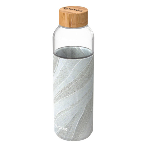 QUOKKA - FLOW Skleněná láhev se silikonovým povrchem WHITE STONE, 660ml, 40002