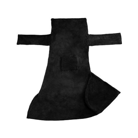 Tectake Deka s rukávy, 200×170 cm,černá
