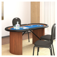 vidaXL Pokerový stůl pro 10 hráčů modrý 160 x 80 x 75 cm