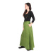 Lněná dámská dlouhá sukně - zelená, velikost M