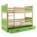 Dětská patrová postel RICO 200x90 cm Zelená Borovice