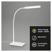 Briloner LED stolní lampa Servo, stmívatelná, CCT, bílá