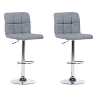 Sada 2 šedých čalouněných barových židlí MARION, 73649