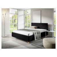 Eka Čalouněná postel SARAH+ 160x200 cm Barva látky Trinity: (2316) Černá, Úložný prostor: S dřev