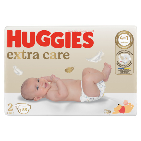 HUGGIES® Plenky jednorázové Extra Care 2 (3-6 kg) 58 ks