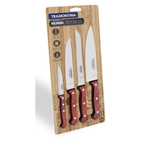 Set kuchyňských nožů Polywood 4ks, červená/blister OT21199/781 Tramontina