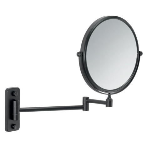 GAIA kosmetické zrcátko závěsné, Ø 180mm, oboustranné, černá mat CO202414 Gedy