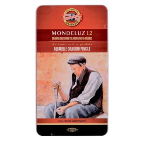 Koh-i-noor pastelky akvarelové umělecké MONDELUZ  souprava 12 ks v plechové krabičce Kohinoor