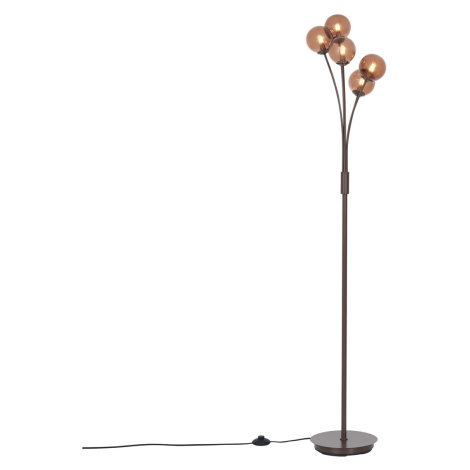 Designová stojací lampa bronzová s bronzovým sklem 5-světel - Atény QAZQA