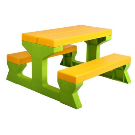 Star Plus Dětský zahradní stůl a lavičky, zelená/žlutá