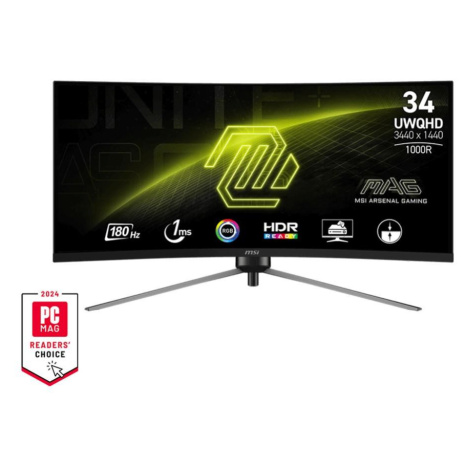 MSI MAG/345CQR/34"/VA/wQHD/180Hz/1ms/Černá/3R