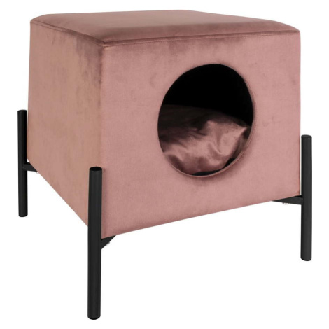 Růžový sametový pelíšek pro domácí mazlíčky Leitmotiv Snog