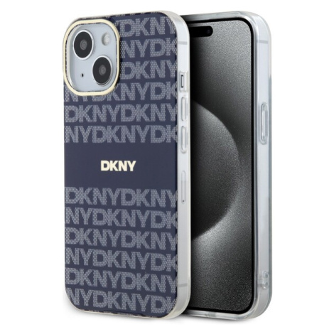 DKNY PC/TPU Repeat Pattern Tonal Stripe Magsafe kryt iPhone 15 modrý