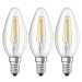 OSRAM LED žárovka-svíčka E14 4W filament 2 700K sada 3ks