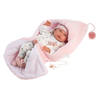 LLORENS - 73886 NEW BORN DĚVČÁTKO- realistická panenka miminko s celovinylovým tělem - 40 c