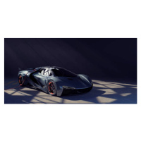 Ilustrace Electric Sports Car Charging In Dark, peepo, 40 × 20 cm