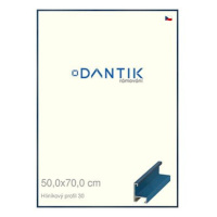 DANTIK rámeček 50 × 70, ALU profil 6030 Dýha barevný modrý krýlovský plexi čiré