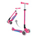 Globber Dětská tříkolová koloběžka Primo Foldable Plus- svítící kola - tmavě růžová