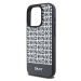 Zadní kryt DKNY PU Leather Repeat Pattern Bottom Stripe MagSafe pro Apple iPhone 14 Pro, černá