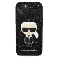 Pouzdro Karl Lagerfeld Glitter Flakes Ikonik iPhone 14 Plus černé