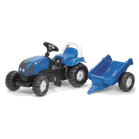 Šlapací traktor Rolly Kid Landini modrý s vlečkou