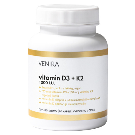 Venira Vitamin D3 + K2 1000 I.U. 80 kapslí