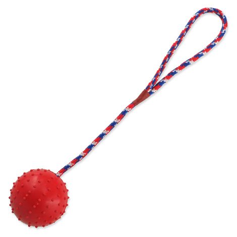 Dog Fantasy Hračka míček gumový s provazem mix barev průměr 7 cm