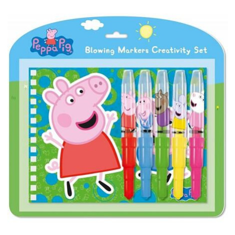 Set s foukacími fixy a notesem Prasátko Peppa JM - Jiří Models